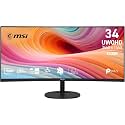 MSI PRO MP341CQ E12 Computer Monitor - 34" UWQHD (3440x1440), 120Hz High Refresh Rate, VA, 1500R Curvature, HDR Ready, AMD FreeSync Premium, Eye Care, Built-in Speaker, HDMI 2.0b, DP 1.4a, Black