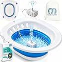 Msiori Electric Sitz Bath for Toilet Seat - Suitable for Pregnant Women and Perineal Care, Hemorrhoids, Sits Bath Kit for Women, Perineal Soaking - Yoni Steam Seat - Collapsible - Navy