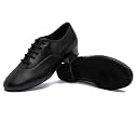 MSMAX Men's Latin Dance Shoes, Lace up Ballroom Shoes
