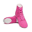 MSMAX Womens Jazz Dance Boots Lace Up High Top Character Shoes for Women - Split Sole Ankle Boots for Jazz, Theater, Stage Performance &amp; Costume