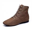 MSMAX Womens Jazz Dance Boots Lace Up High Top Character Shoes for Women - Split Sole Ankle Boots for Jazz, Theater, Stage Performance &amp; Costume