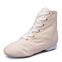 MSMAX Womens Jazz Dance Boots Lace Up High Top Character Shoes for Women - Split Sole Ankle Boots for Jazz, Theater, Stage Performance &amp; Costume