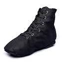 MSMAX Womens Jazz Dance Boots Lace Up High Top Character Shoes for Women - Split Sole Ankle Boots for Jazz, Theater, Stage Performance &amp; Costume