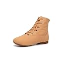 MSMAX Womens Jazz Dance Boots Lace Up High Top Character Shoes for Women - Split Sole Ankle Boots for Jazz, Theater, Stage Performance & Costume