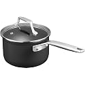 MSMK 1.5 Quart Saucepan with lid, Burnt also Non stick, Induction, Scratch-resistant, Small Cooking Pot