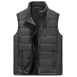 Msmsse Mens Outerwear Vests Winter Quilted Padded