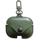 MStick AirPod Pro Case Leather Personalized Leather Protective Air-pod Pro Case Cover Shockproof with Loss Prevention Clip for Apple Air-Pods Pro Wireless Charging Case for airpods- Green