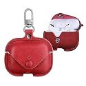 MStick AirPod Pro Case Leather Personalized Leather Protective Air-pod Pro Case Cover Shockproof with Loss Prevention Clip for Apple Air-Pods Pro Wireless Charging Case for airpods- Natural Brown