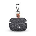 mStick Stylish Soft Felt Design Protective Case Wireless Charging Supported Anti Lost Cover with Key Chain for Airpods Pro (Grey)