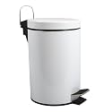 MSV 100022 Pedal Bin Stainless Steel - Diameter 16.5 x 25 cm - White - 3 L