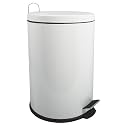 MSV Pedal bin of Stainless Steel in White 20l, 20 Litre