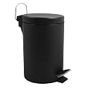 MSV Stainless Steel Pedal Bin, Black, 3 Litre