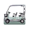 MT E6 with Canopy, Electric Four-Wheeler for Family Travel, Fully Enclosed Scooter, Front Storage Basket, Shopping Assistant, 4-Person Tricycle (Green VRLA60V32AH)