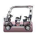 MT E6 with Canopy, Electric Four-Wheeler for Family Travel, Fully Enclosed Scooter, Front Storage Basket, Shopping Assistant, 4-Person Tricycle (Cocoa VRLA60V32AH)