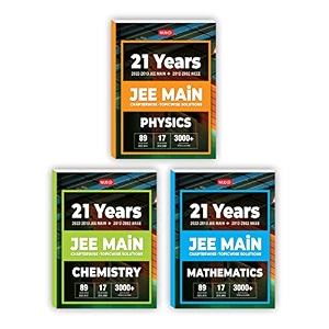mtg 21 years jee main previous years solved papers with chapterwise topicwise solutions physics chemistry amp mathematics set of 3 books - jee main books for 2023 exam 89 jee main online amp 17 offline papers