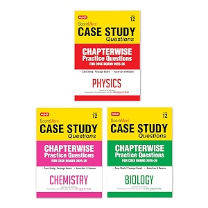 mtg cbse class-12 scoremore case study chapterwise practice questions bank physics chemistry amp biology for 2026 exam set of 3 books