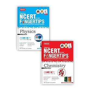 mtg objective ncert at your fingertips physics amp chemistry set of 2 books - ncert neetjee trend indicator notes with hd pages exam archive amp mcqs  neet-jee books based on ncert latest pattern for 2025 exam