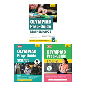 mtg olympiad prep-guide class-5 mathematics science amp english set of 3 books - detailed theory self test with imo-nso-ieo chapterwise previous year question paper for sof 2024-25 exam