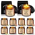 MTLEE 8 Pcs Teacher Appreciation Gifts Candle, Teacher's Last Nerve Scented Candles 3.5 oz Funny Thank You Gifts for Women Birthday Retirement Christmas(Tawny,Teacher)