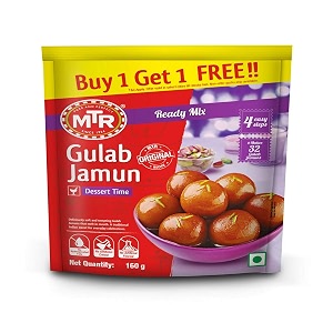 mtr instant gulab jamun mix 160 g with buy 1 get 1 free