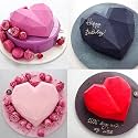 MTR Pinata 3D Diamond Heart &amp; Chocolate/Cake Mold with Hammer, Pinata Cake Mould, Chocolate Shaping Tool, Flexible Silicone Mold (Heart Mould with Hammer)