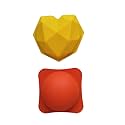 MTR Pinata 3D Diamond Heart &amp; Round Shape Chocolate/Cake Mold, Pinata Cake Mould, Chocolate Shaping Tool, Flexible Silicone Mold (Heart &amp; Sphere Mould)