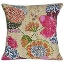 Cotton Kantha Embroidery Cushion Cover 16x16-inches Set