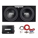 MTX Terminator Dual 12" Subwoofer Box, Mono Amp, & 4 Gauge Wiring Kit