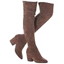 Mtzyoa Thigh High Block Heel Boot Women Pointed Toe Stretch Over The Knee Boots