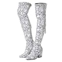 Mtzyoa Thigh High Block Heel Boot Women Pointed Toe Stretch Over The Knee Boots