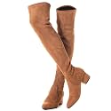 Mtzyoa Thigh High Block Heel Boot Women Pointed Toe Stretch Over The Knee Boots