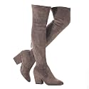 Mtzyoa Thigh High Block Heel Boot Women Pointed Toe Stretch Over The Knee Boots