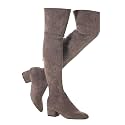 Mtzyoa Thigh High Block Heel Boot Women Pointed Toe Stretch Over The Knee Boots