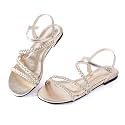 Mtzyoa Women Flat Sandals Dressy Strappy Gladiator