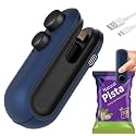 Portable Mini Sealing Machine, Handheld 2-in-1 Heat Sealer and Cutter, Rechargeable Battery, Food Storage Bag Sealer for Snacks, Chips, Fresh Storage, Plastic Bags - No Preheating Needed - PINK