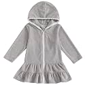 Mubineo Toddler Girl Long Sleeve Swimsuit Beach Dress Cute Cover Ups Ruffle Bathing Suit Cover Up Kimono Kids Swimwear