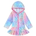 Mubineo Toddler Girl Long Sleeve Swimsuit Beach Dress Cute Cover Ups Ruffle Bathing Suit Cover Up Kimono Kids Swimwear