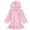Mubineo Toddler Girl Long Sleeve Swimsuit Beach Dress Cute Cover Ups Ruffle Bathing Suit Cover Up Kimono Kids Swimwear