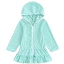 Mubineo Toddler Girl Long Sleeve Swimsuit Beach Dress Cute Cover Ups Ruffle Bathing Suit Cover Up Kimono Kids Swimwear