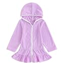 Mubineo Toddler Girl Long Sleeve Swimsuit Beach Dress Cute Cover Ups Ruffle Bathing Suit Cover Up Kimono Kids Swimwear
