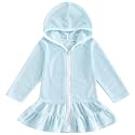 Mubineo Toddler Girl Long Sleeve Swimsuit Beach Dress Cute Cover Ups Ruffle Bathing Suit Cover Up Kimono Kids Swimwear