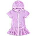 Mubineo Toddler Girl Long Sleeve Swimsuit Beach Dress Cute Cover Ups Ruffle Bathing Suit Cover Up Kimono Kids Swimwear
