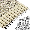 Muchcute 12 Fineliner Black Pens Set Ink