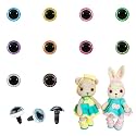 MUCUNNIA 100pcs 12mm Glitter Safety Eyes for Amigurumi with Washers