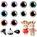 MUCUNNIA 200pcs 14mm 3D Glitter Safety Eyes with Washers for Amigurumi Doll