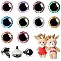 MUCUNNIA 200pcs 16mm 3D Glitter Safety Eyes with Washers for Amigurumi Doll
