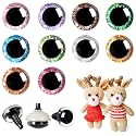 MUCUNNIA 200pcs 18mm 3D Glitter Safety Eyes with Washers for Amigurumi Doll