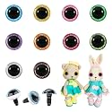 MUCUNNIA 200pcs 18mm Glitter Safety Eyes for Amigurumi with Washers