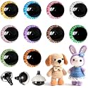 MUCUNNIA 200pcs 20mm 3D Sparkle Moon Safety Eyes for Amigurumi with Washers