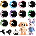 MUCUNNIA 200pcs 25mm 3D Sparkle Moon Safety Eyes for Amigurumi with Washers